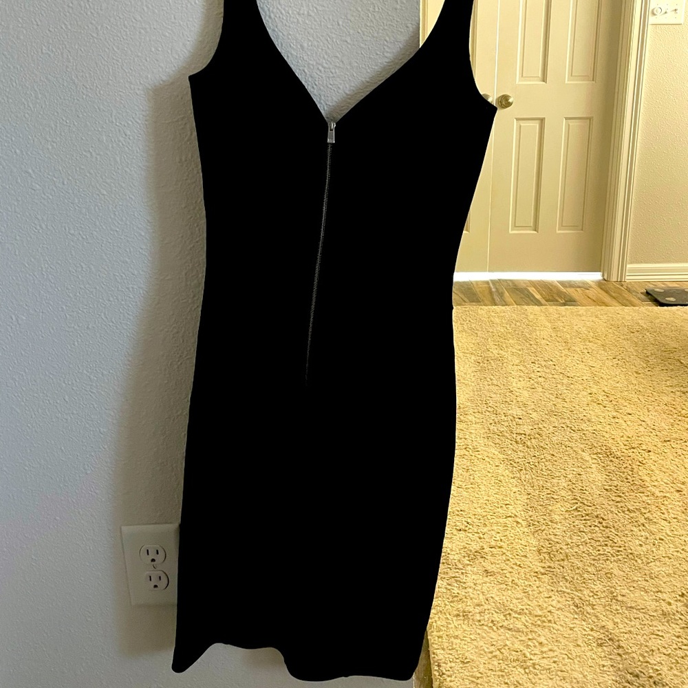 Michael Kors black bodycon dress with front zipper